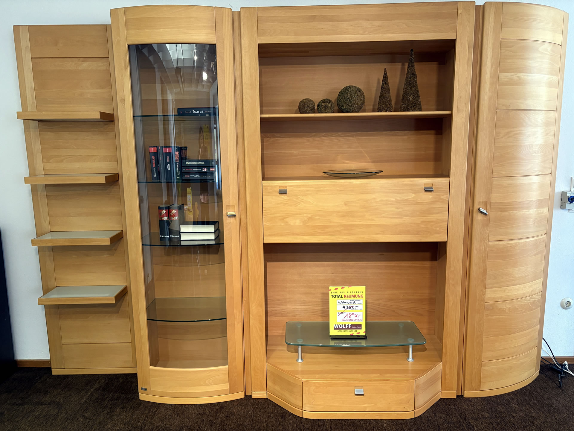 Wohnwand Buche massiv
