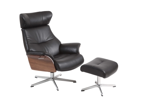 Ledersessel Z22917 - drehbar, Hocker